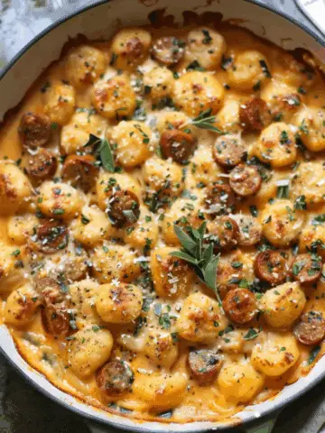 Creamy Butternut Squash Gnocchi with Sausage and Herbs