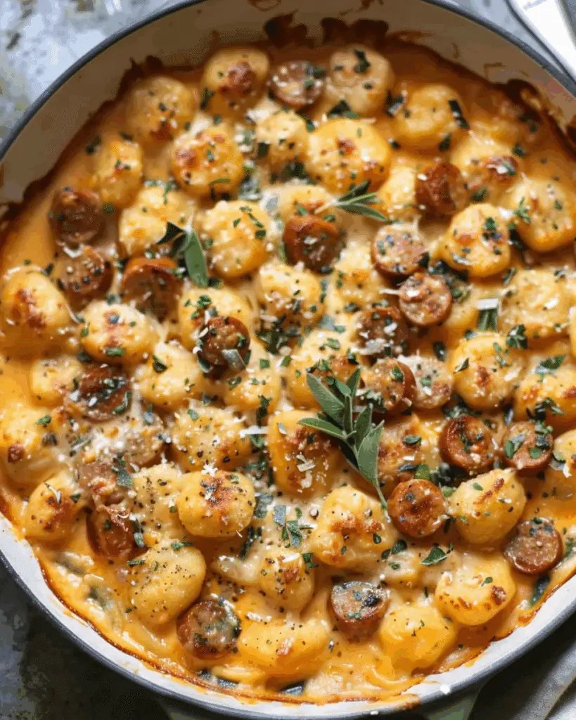 Creamy Butternut Squash Gnocchi with Sausage and Herbs