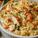 Creamy Chicken Orzo Pot Pie with Puff Pastry