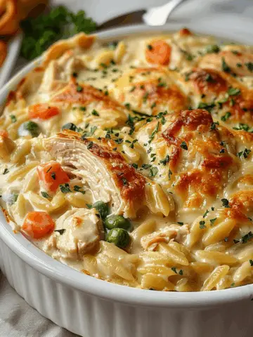 Creamy Chicken Orzo Pot Pie with Puff Pastry