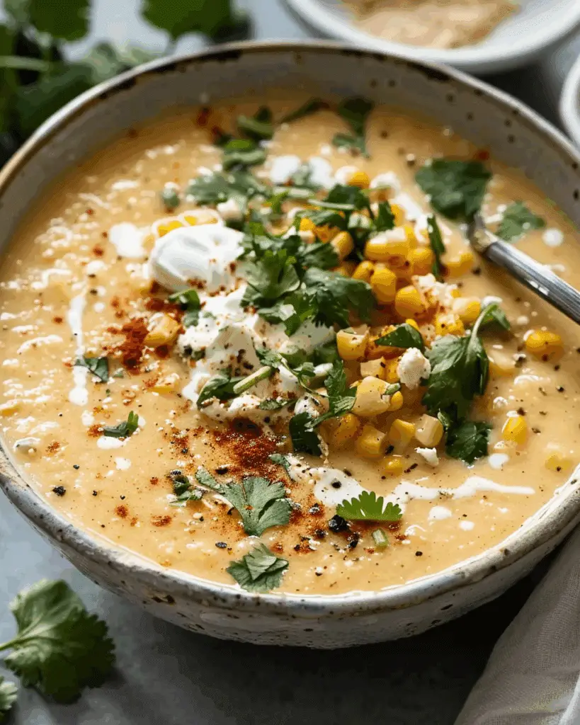Creamy Mexican Street Corn Chicken Soup (Elote-Inspired)