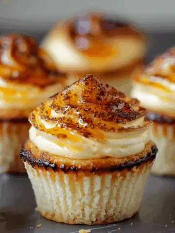 Vanilla Bean Crème Brûlée Cheesecake Cupcakes