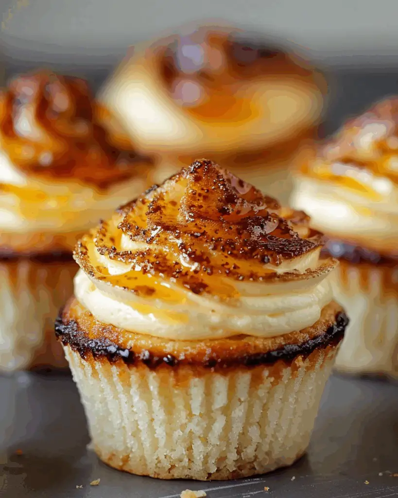 Vanilla Bean Crème Brûlée Cheesecake Cupcakes