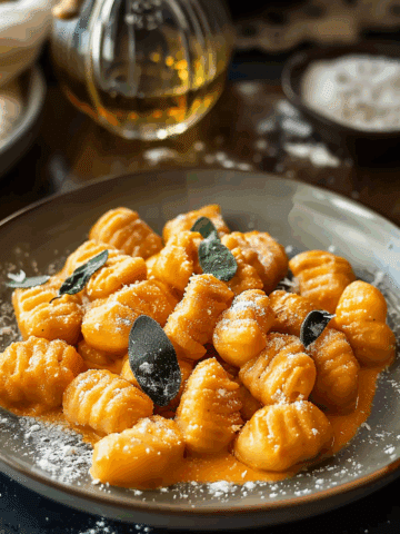 Creamy Pumpkin Gnocchi with Spinach