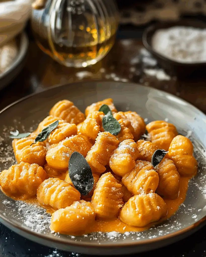 Creamy Pumpkin Gnocchi with Spinach