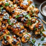 Honey-Garlic Chicken Skewers with Creamy Sesame Dip