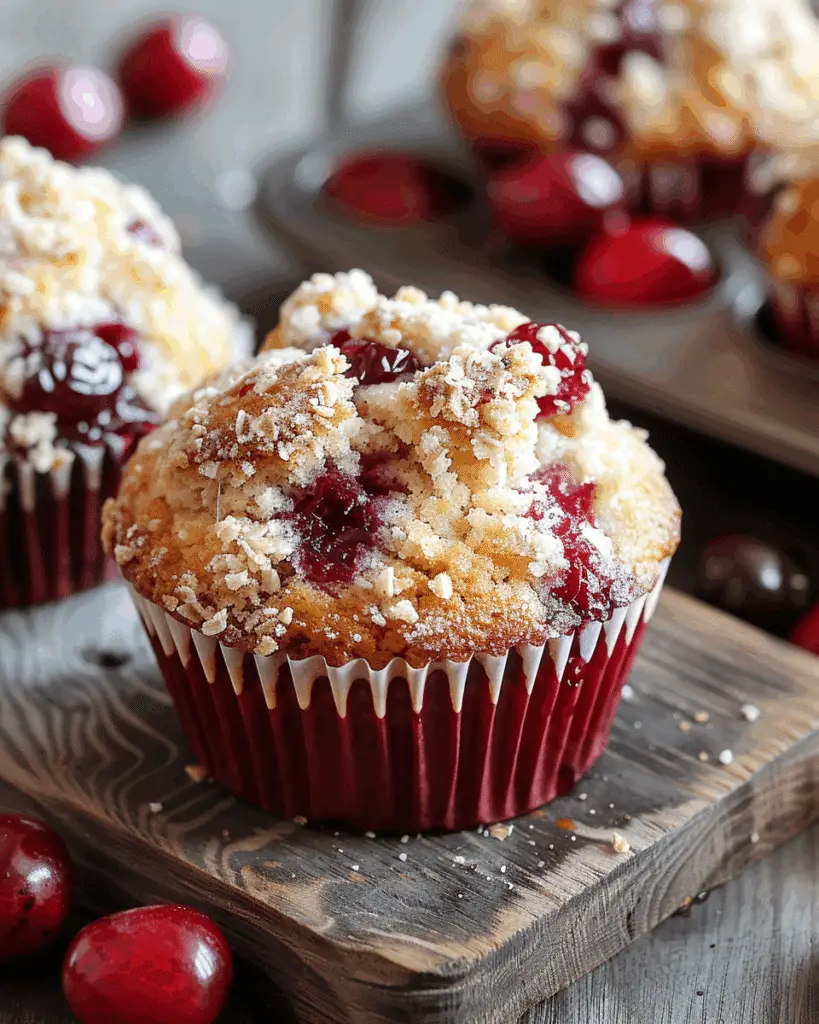 Cherry Cobbler Muffins with Streusel Topping