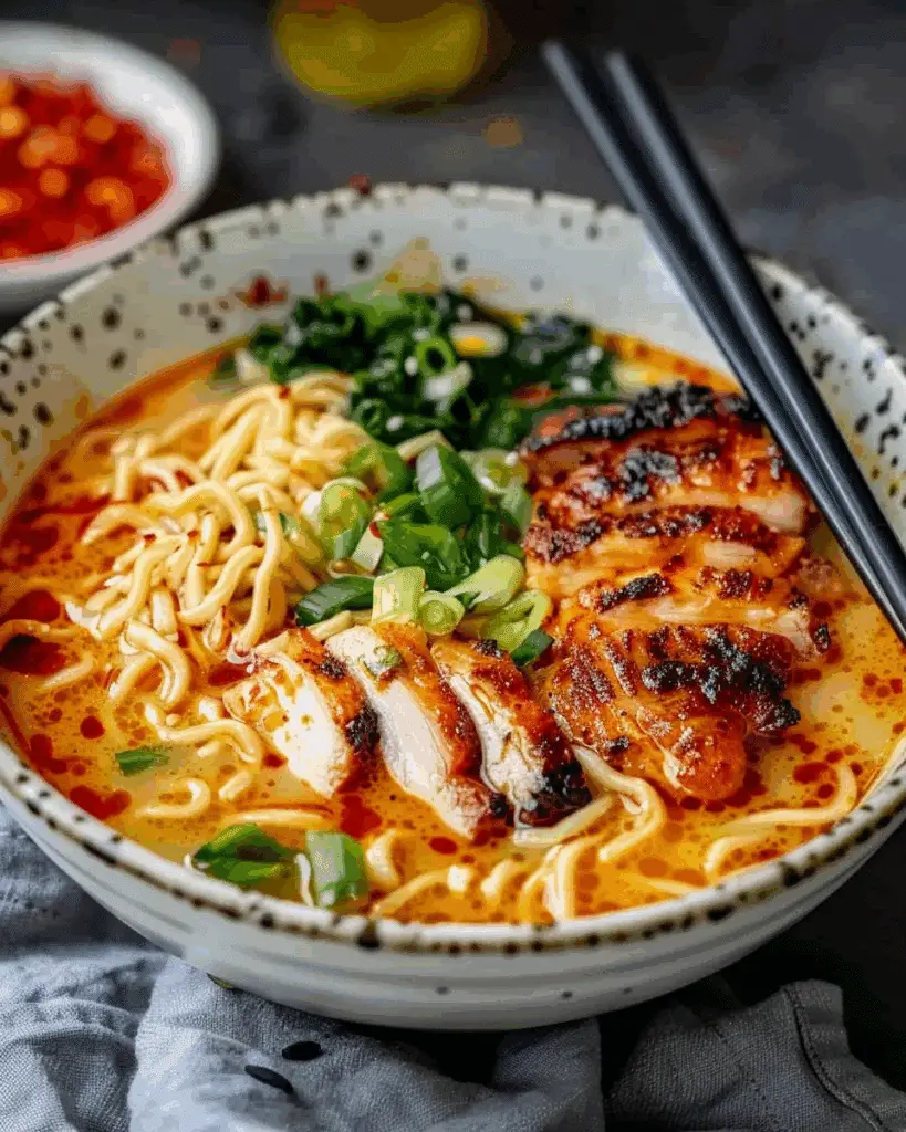 Fiery Chicken Ramen: A Comforting Noodle Bowl
