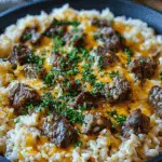 Garlic Butter Ground Beef and Rice Skillet