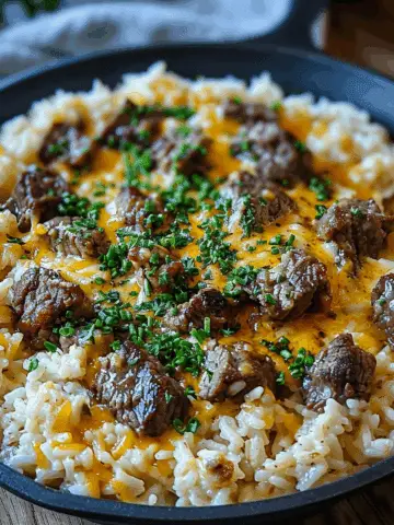Garlic Butter Ground Beef and Rice Skillet