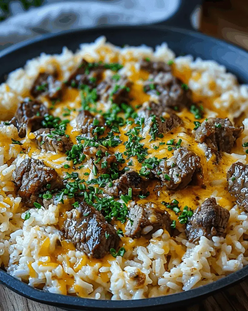 Garlic Butter Ground Beef and Rice Skillet