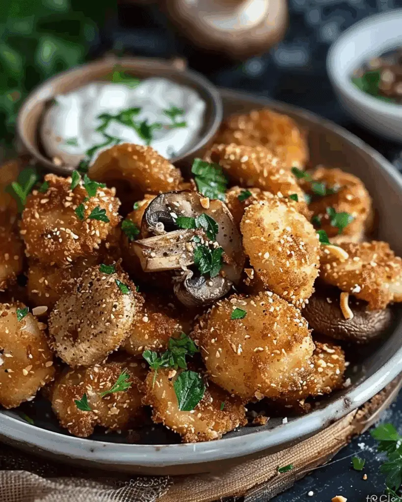Crispy Garlic Mushroom Bites