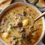 Cheesy Beef Potato Soup