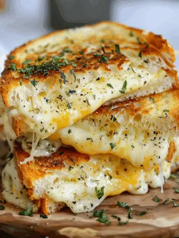 Garlic Butter Grilled Cheese Sandwiches