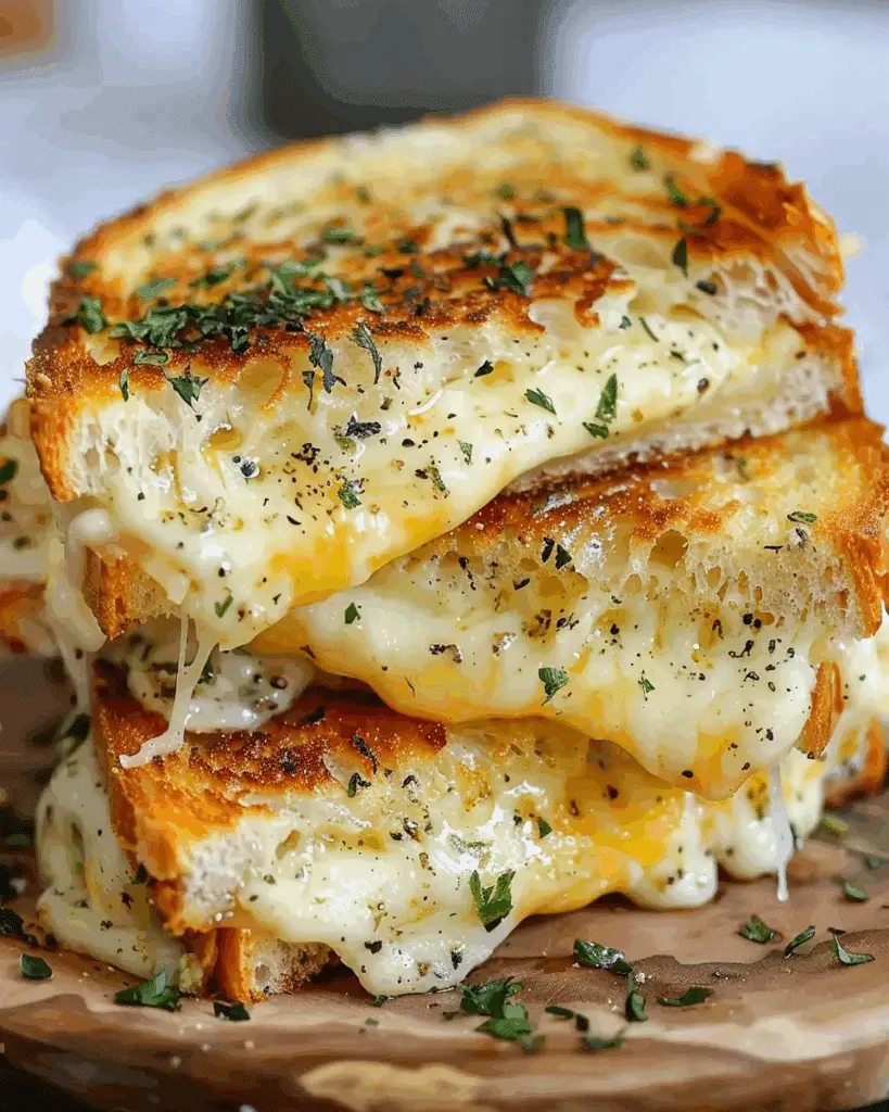 Garlic Butter Grilled Cheese Sandwiches
