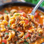 Hearty Hamburger Macaroni Soup