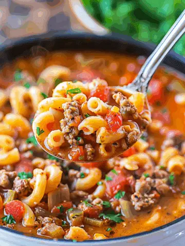 Hearty Hamburger Macaroni Soup