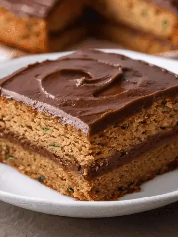 Peanut Butter Zucchini Cake – Moist, Nutty & Finished with Chocolate Icing