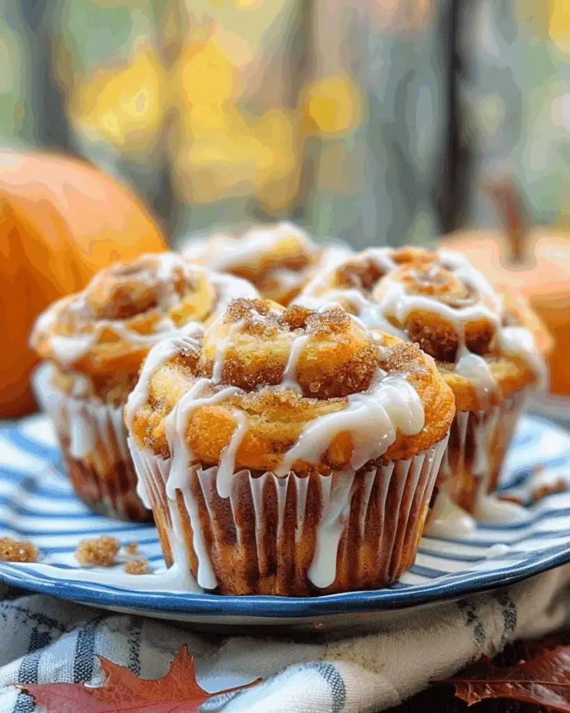 Pumpkin Cinnamon Roll Muffins