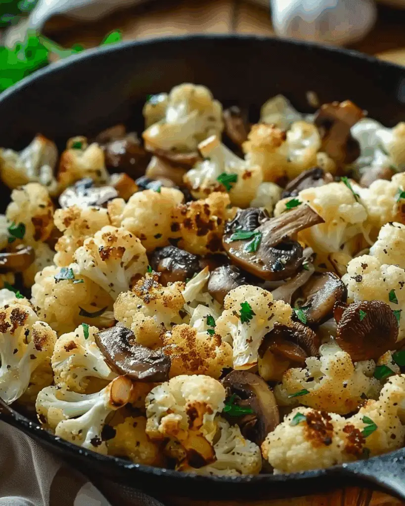 Garlic Cauliflower Mushroom Skillet