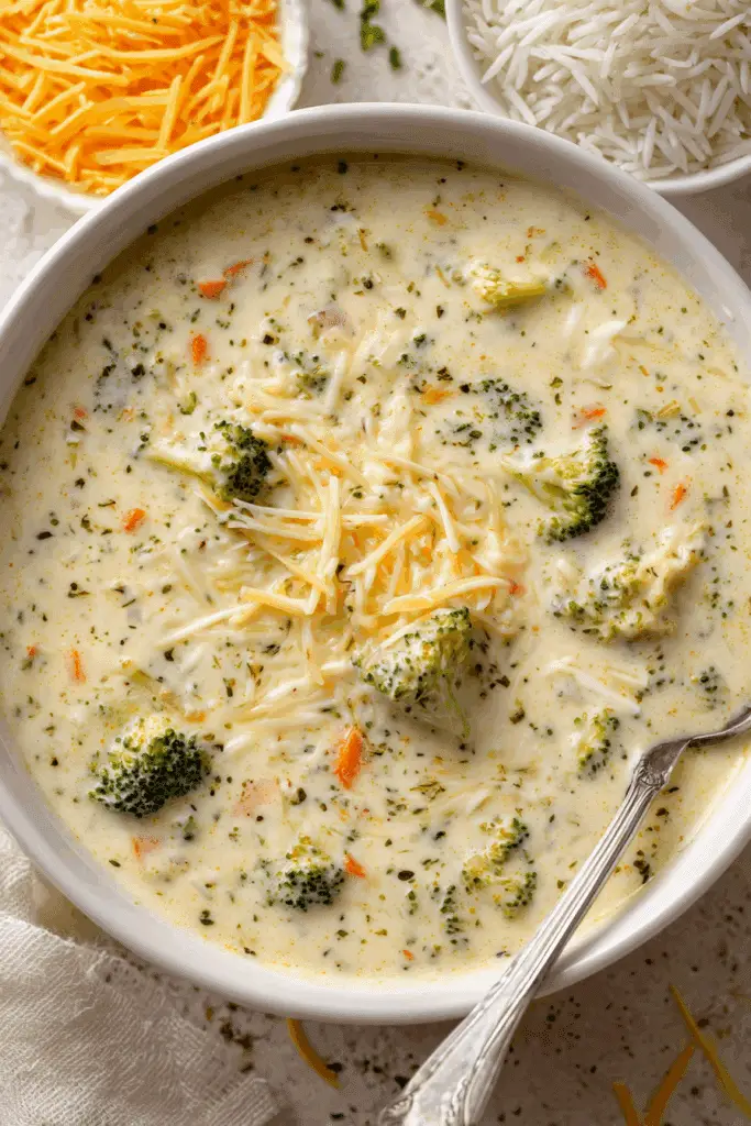 High Protein Broccoli Cheddar Soup
