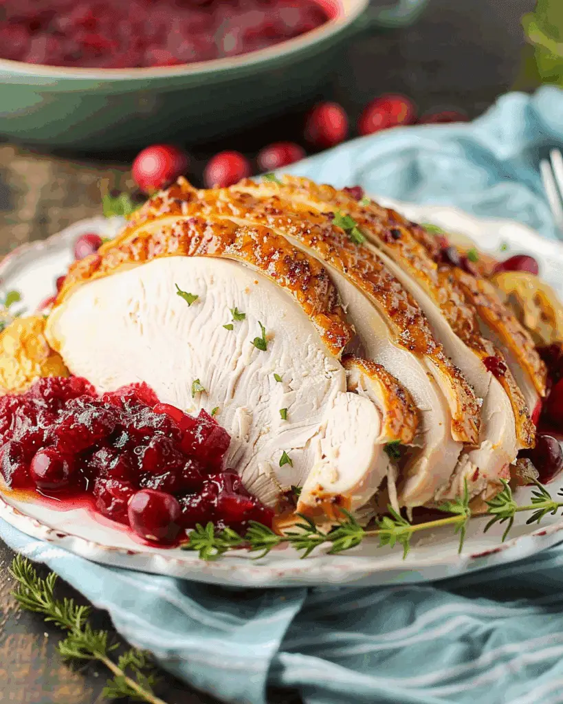 Slow Cooker Boneless Turkey Breast with Cranberry Sauce