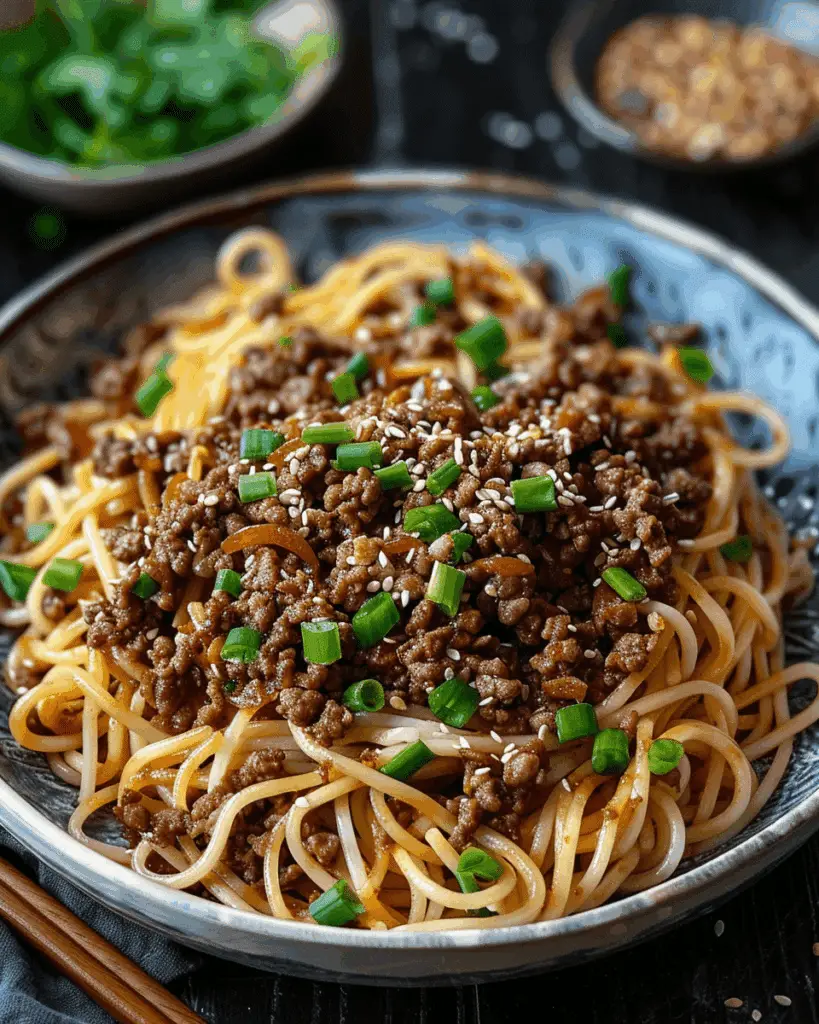 Mongolian Ground Beef Noodles