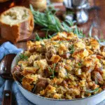 Slow Cooker Sausage and Bacon Stuffing