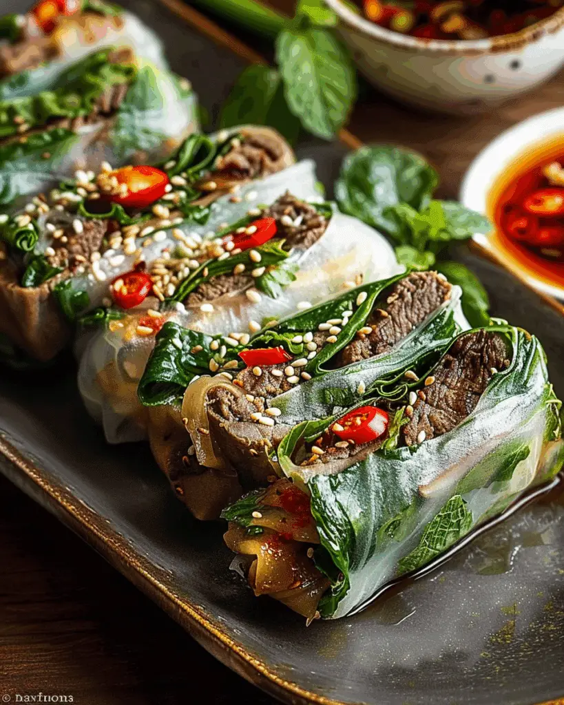 Thai Basil Beef Rolls