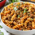 One Pot Beef Enchilada Pasta