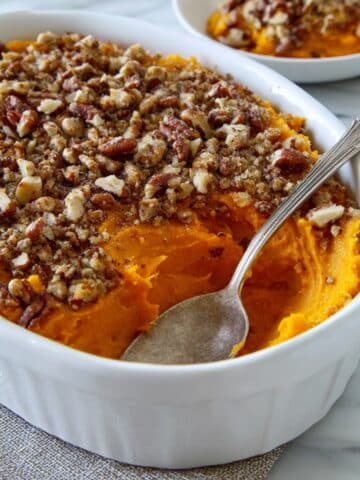 Butternut Squash Casserole with Butter Pecan Topping Recipe