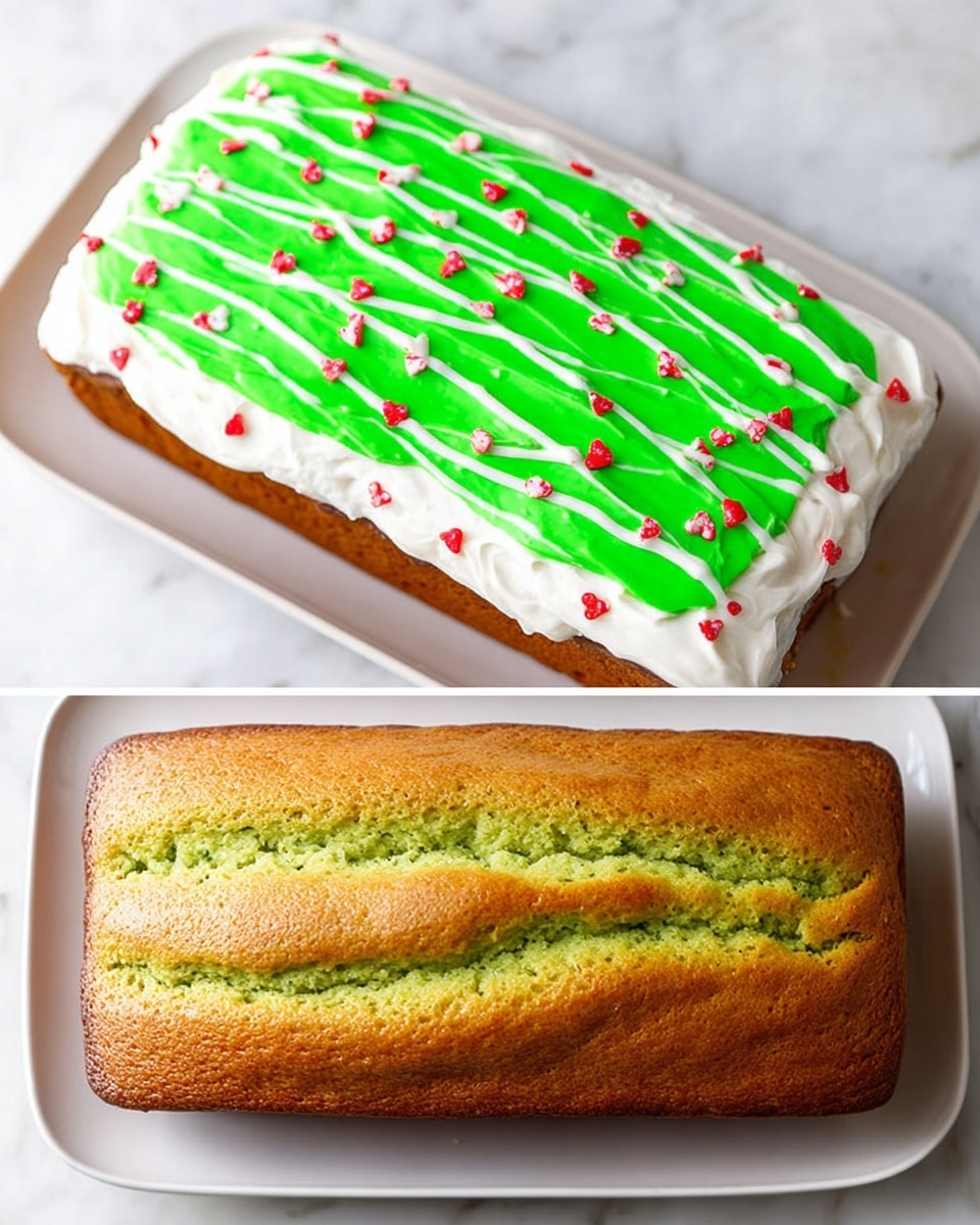The images show the process of making a layered dessert with a red cake and green cream. The first layer is a thick, red cake batter spread evenly in a white rectangular pan on a white marbled background. After baking, the red cake is in a rectangular shape, dark red on top with a slightly rough texture, placed on a white marbled surface with a heart-shaped cutter pressing into it. The cake is then sliced into sections and a heart shape is visible, showing its light red inside with a soft, spongy texture. Next, a glass bowl contains smooth, creamy light green frosting, swirled softly. The white pan is lined with parchment paper and spread with a thick layer of the green cream, topped with several long slices of red cake placed in the center. The final image shows the red cake slices covered with more spread-out green cream, creating one thick layer of cream covering the whole base layer. Photo taken with an iphone --ar 4:5 --v 7