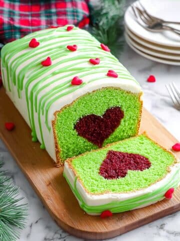 Grinch Cake with Hidden Red Heart Surprise Recipe