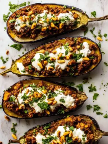 Moroccan Stuffed Eggplant with Beef or Lamb Recipe