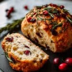No-Knead Rosemary Cranberry Bread with Olive Oil & Sea Salt Recipe