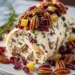 Pineapple Cranberry Holiday Cheese Log Recipe