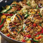 Balsamic Chicken and Orzo Skillet