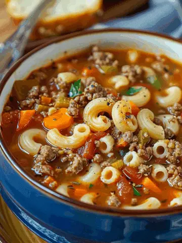 Beef Macaroni Soup Recipe: Hearty Hamburger Soup