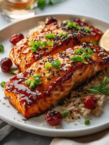 Cranberry Miso Glazed Salmon