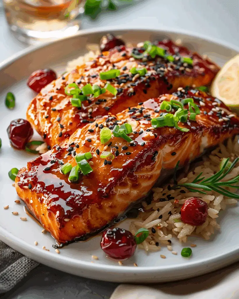 Cranberry Miso Glazed Salmon
