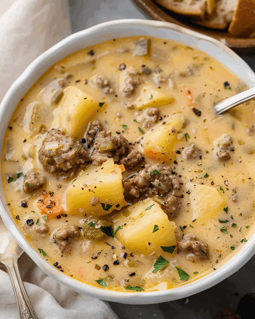 Hearty Cheeseburger Soup