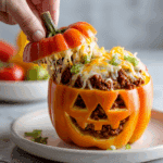 Spooky Stuffed Bell Peppers