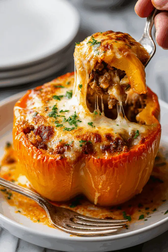 Spooky Stuffed Bell Peppers