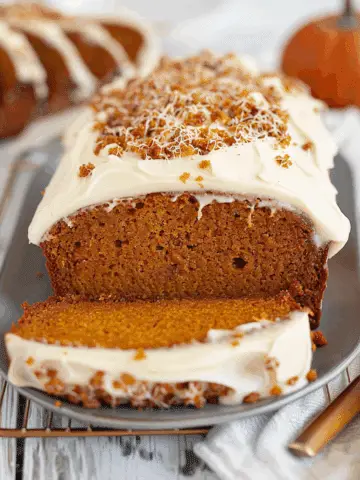Spiced Pumpkin Loaf with Cream Cheese Frosting