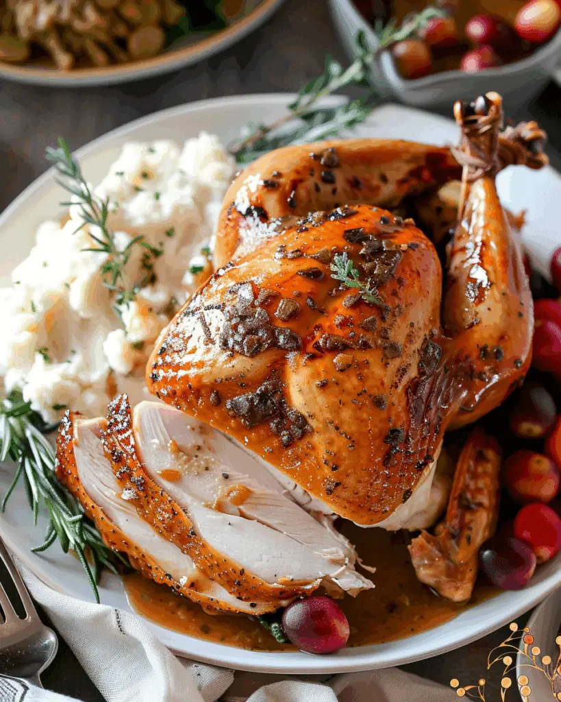 Roast Turkey with Herb Butter, Citrus & Vegetables