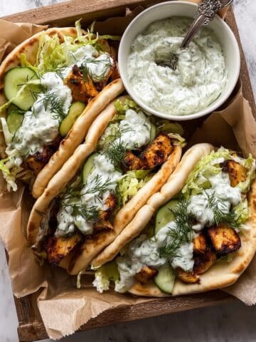 Sheet Pan Chicken Pitas with Herby Ranch Recipe