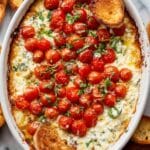 Caprese Dip with Roasted Cherry Tomatoes and Melty Mozzarella Recipe