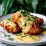 Pretzel-Crusted Chicken with Mustard-Cheddar Sauce Recipe