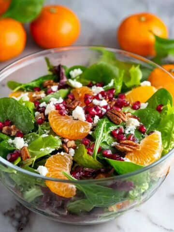 Winter Salad with Oranges, Pomegranate, Feta, and Candied Pecans Recipe