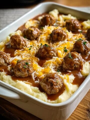 Cozy Meatball and Mashed Potato Bake Recipe